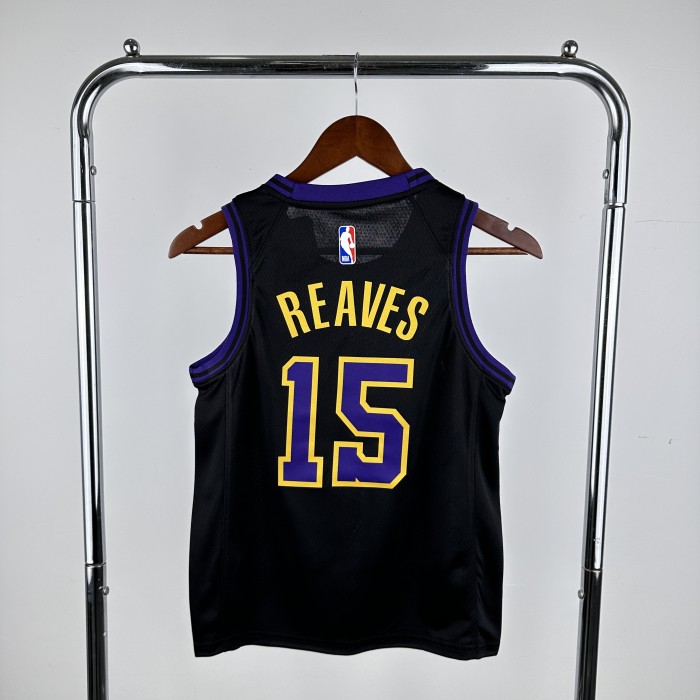 Los Angeles Lakers Kids Jersey City Edition 2023 No. 15 REAVES