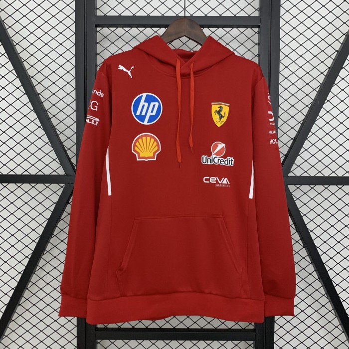 2025 Ferrari Racing Hoodie Red NO Number