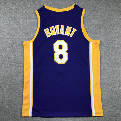 Los Angeles Lakers Kids Jersey Purple V-neck Vintage 90s NO.8 BRYANT