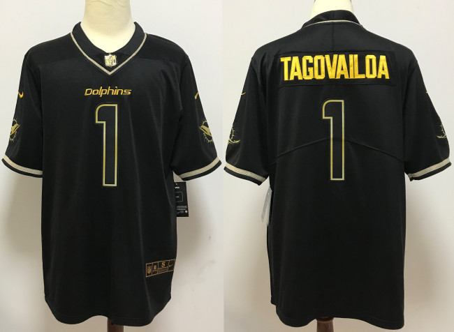 Miami Dolphins Jersey Black Retro NO.1 TAGOVAILOA