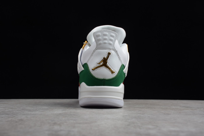 Air Jordan 4 GG White/Green-Red-Gold 308599-111
