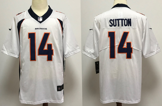 Denver Broncos Jersey White 2024 NO.14 SUTTON