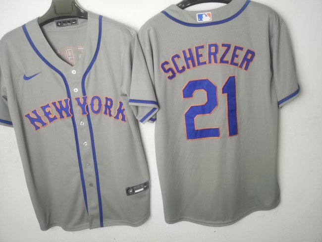 New York Mets Alternate Jersey Grey Fan Version NO.21 SCHERZER