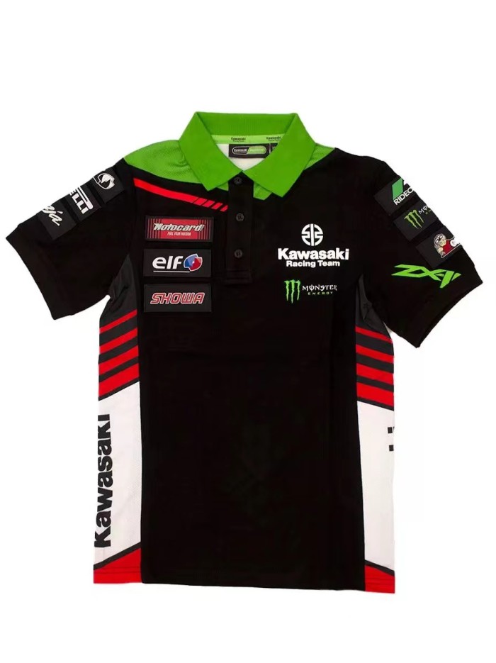 Kawasaki Racing Team Polo Shirt Black NO Number