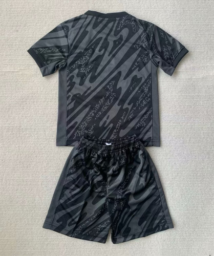 Portugal Euro 2024 Black Goalkeeper Kids Suit