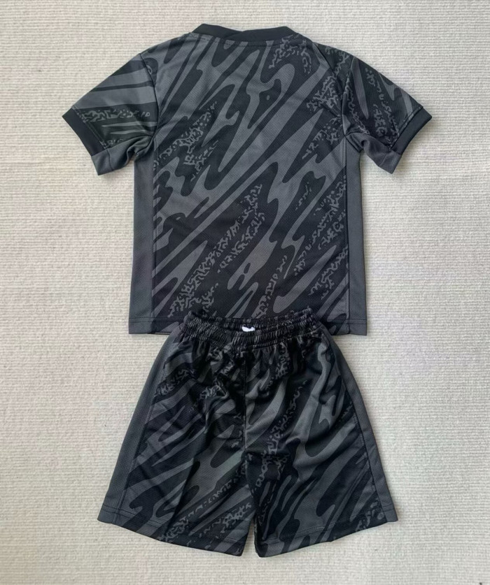 Portugal Euro 2024 Black Goalkeeper Kids Suit