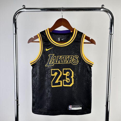 Los Angeles Lakers KIds Jersey City Edition snake pattern Black No.23