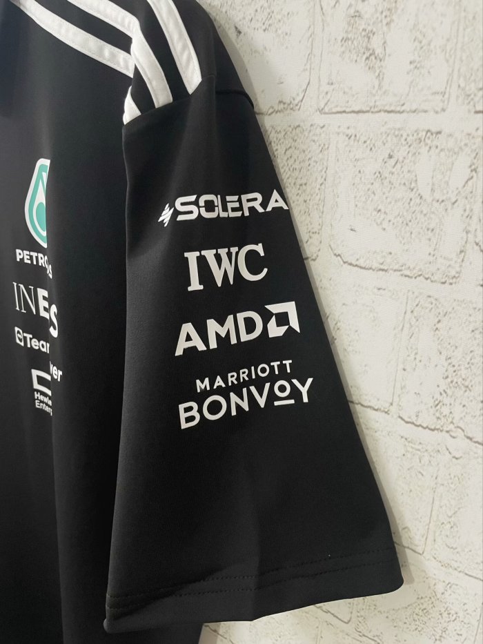 2025 Mercedes AMG Petronas Polo Shirt Black NO Number