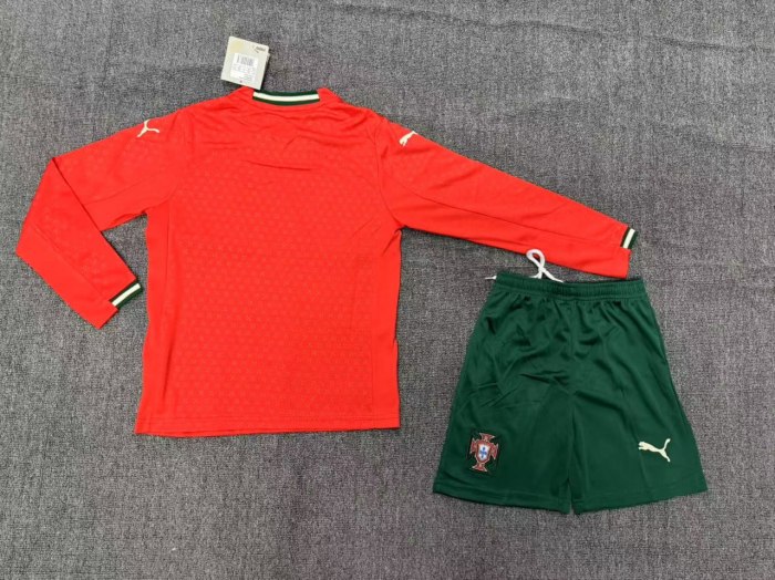 Portugal 2025 Home Long Sleeve Kids Suit