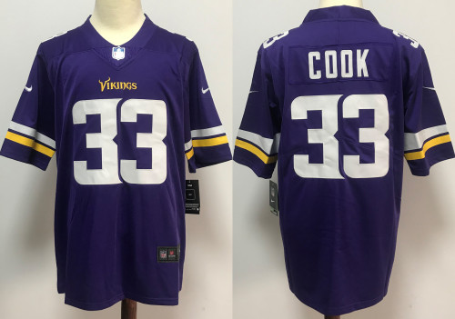 Minnesota Vikings Alternate Jersey Purple NO.33 COOK