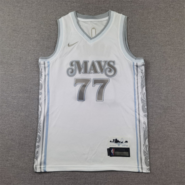Dallas Mavericks Kid Jersey White City Edition 24/25 NO.77 Dončić