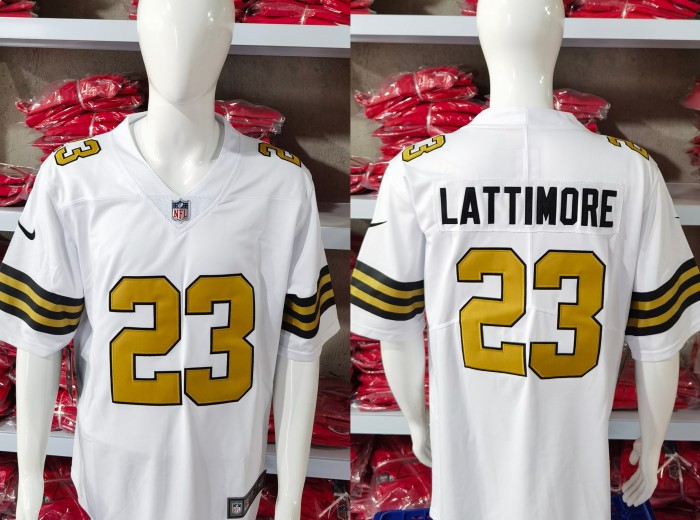 New Orleans Saints Jersey white gold lettering NO.23 LATTIMORE