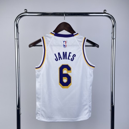 Los Angeles Lakers Kids Jersey White Icon Edition 22/23 NO.6