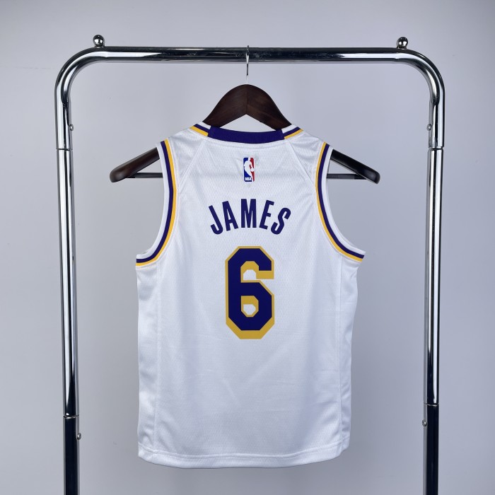 Los Angeles Lakers Kids Jersey White Icon Edition 22/23 NO.6