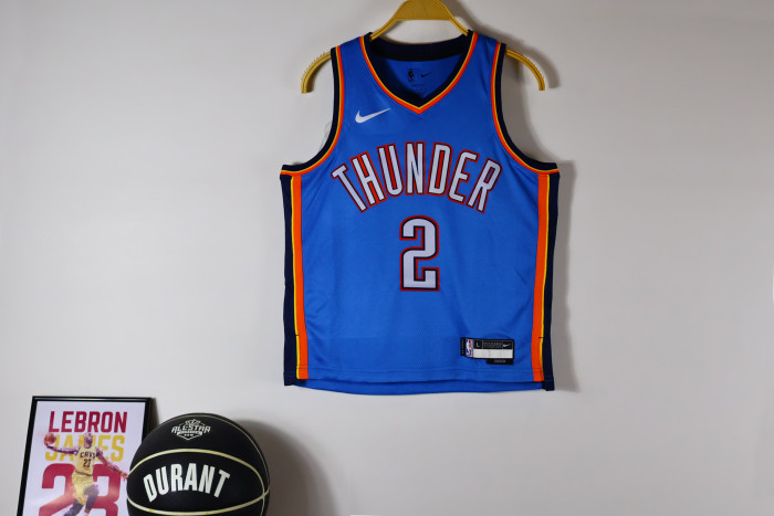 Oklahoma City Thunder Kids Jersey Association Edition 2025 NO.2 GILGEOUS-ALEXANDER