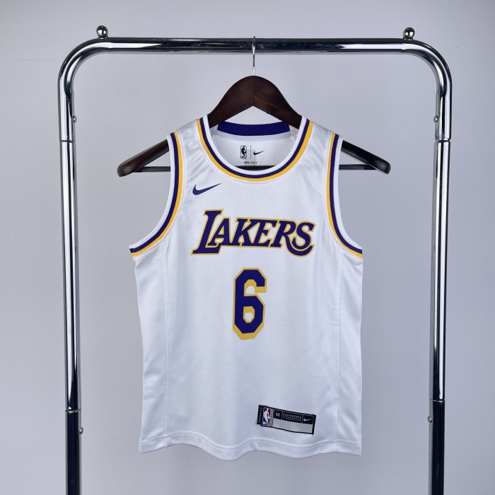 Los Angeles Lakers Kids Jersey White Icon Edition 22/23 NO.6