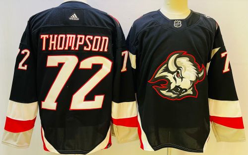 Buffalo Sabres Jersey Reverse Retro Black NO.72 THOMPSON