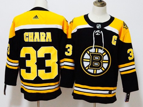 Boston Bruins 19/20 Alternate Player Jersey Black Yellow NO.33 CHARA