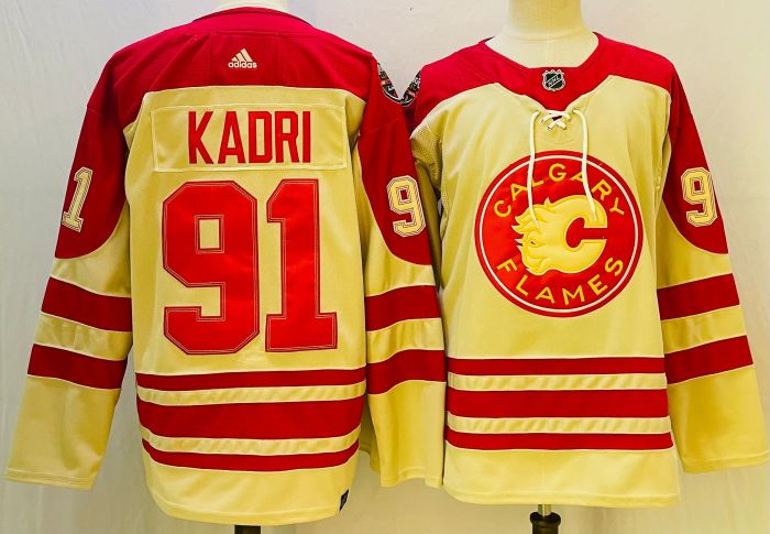 Calgary Flames 2023 NHL Heritage Classic Premier Jersey Off White No.91 KADRI