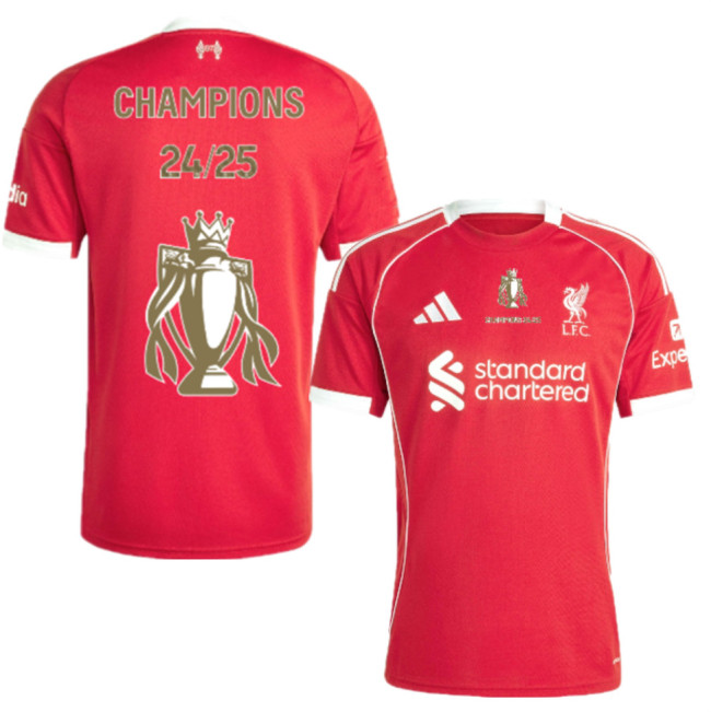 Liverpool Home Man Jersey 25/26-CHAMPIONS 24/25