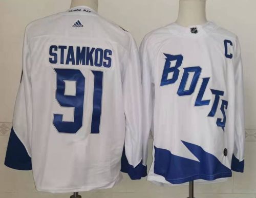 Tampa Bay Lightning 2022 Stadium Series Jersey White NO.91 STAMKOS