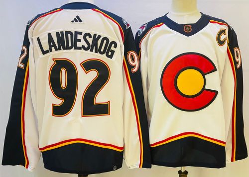Colorado Avalanche Jersey Retro 2.0 Off White 22/23 NO.92 LANDESKOG