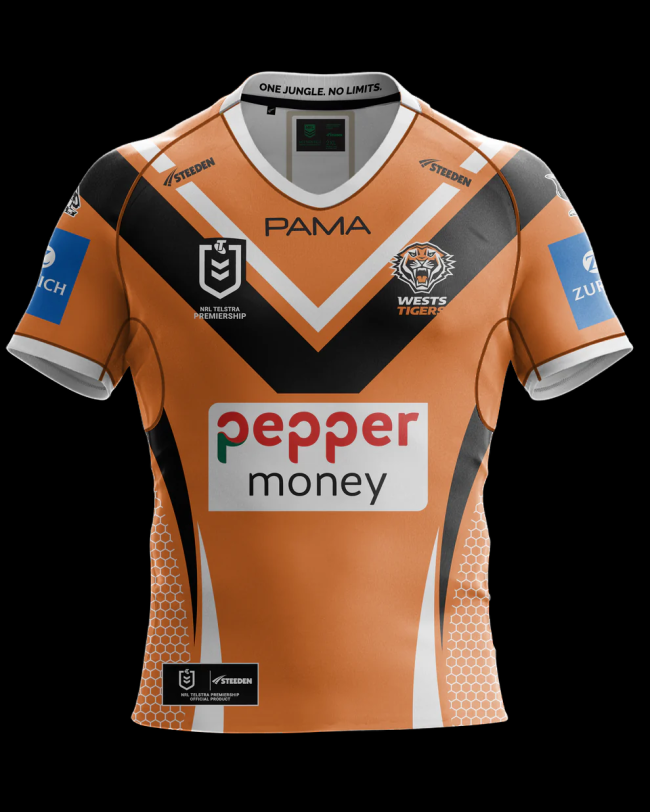 2025 Wests Tigers Away Rugby Jersey