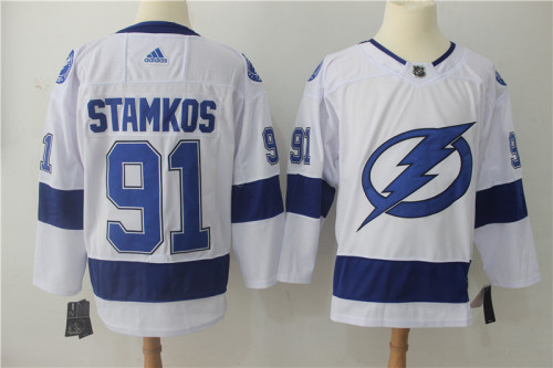 Tampa Bay Lightning Alternate Player Jersey White NO.91 STAMKOS