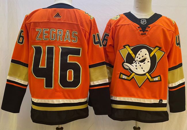 Anaheim Ducks Alternate Jersey Orange 19/20 NO.46 ZEGRAS