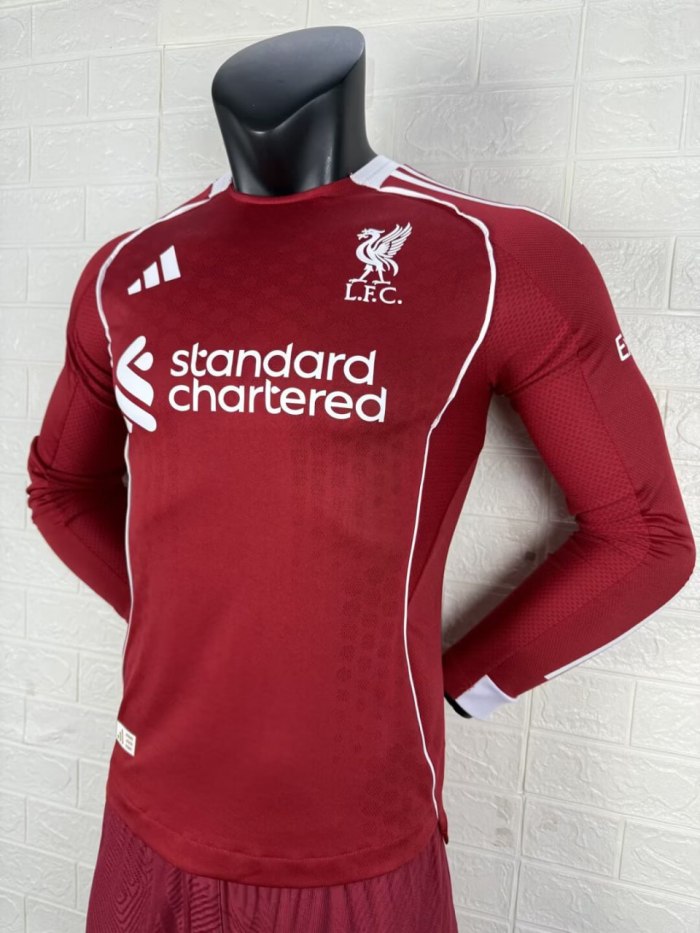 Liverpool Home Player Version Long Sleeve Jersey 25/26