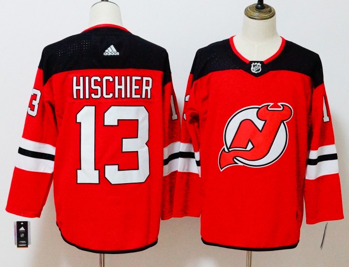 New Jersey Devils Home Player Jersey Red NO.13 HISCHIER