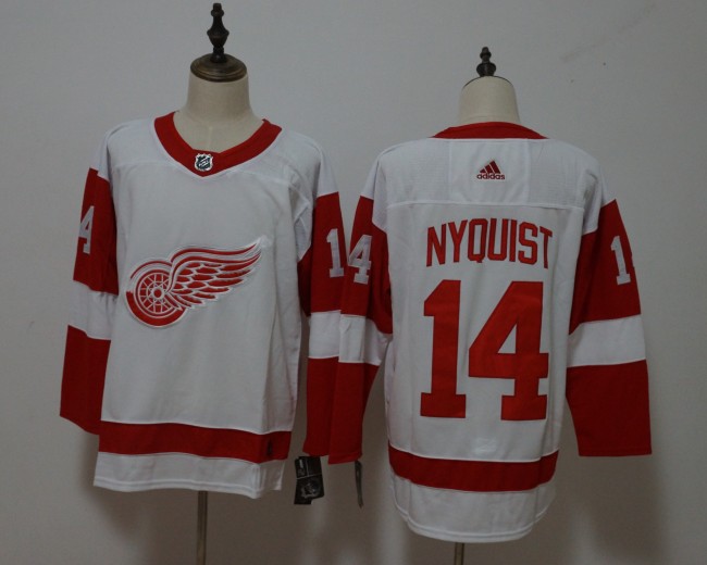 Detroit Red Wings Road Jersey White 2024 NO.14 NYQUIST