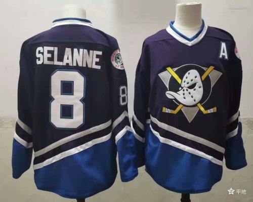 Anaheim Ducks 21/22 Home Jersey Purple NO.8 SELANNE