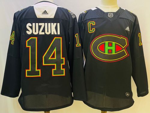 Montreal Canadiens Jersey Black 2022 No.14 SUZUKI