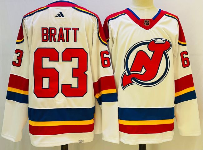 New Jersey Devils Jersey Retro 2.0 White NO.63 BRATT