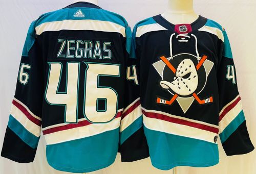 Anaheim Ducks 25th Anniversary Alternate Jersey White Red Lines NO.46 ZEGRAS
