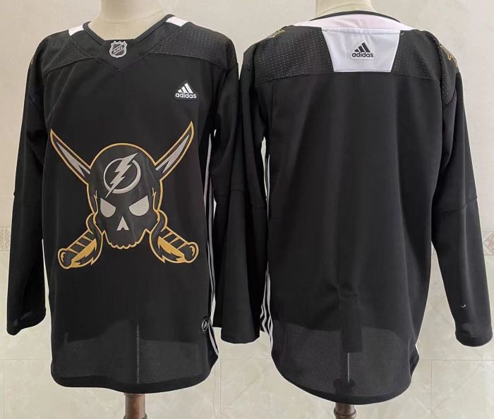 Tampa Bay Lightning 2022 Pirate-themed Warmup Jersey Black NO Number
