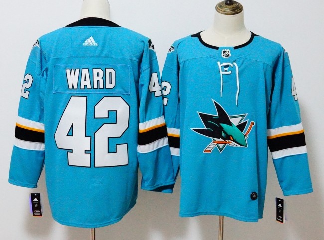 San Jose Sharks Alternate Player Jersey Blue NO.42 WARD