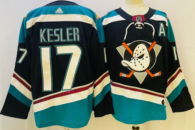Anaheim Ducks 25th Anniversary Alternate Jersey White Red Lines NO.17 KESLER