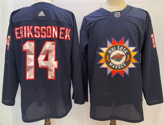 Minnesota Wild Retro Jersey Black NO.14 ERIKSSON EK
