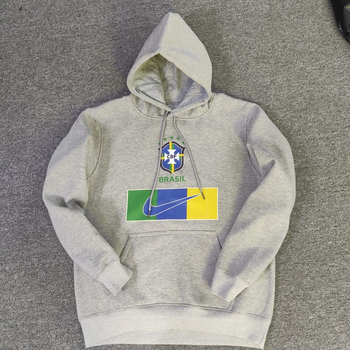 Brazil Football Fleece Lined Hoodie （Multiple colors）