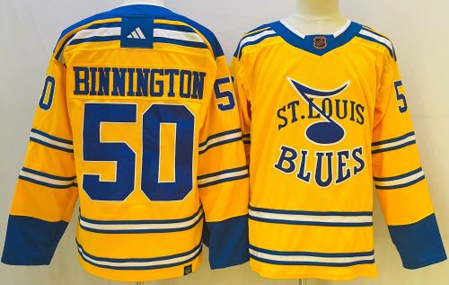 St Louis Blues Reverse Retro 2.0 Jersey Yellow NO.50 BINNINGTON