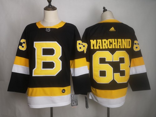 Boston Bruins Jersey Replica Black NO.63 MARCHAND