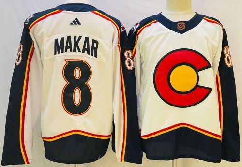 Colorado Avalanche Jersey Retro 2.0 Off White 22/23 NO.8 MAKAR