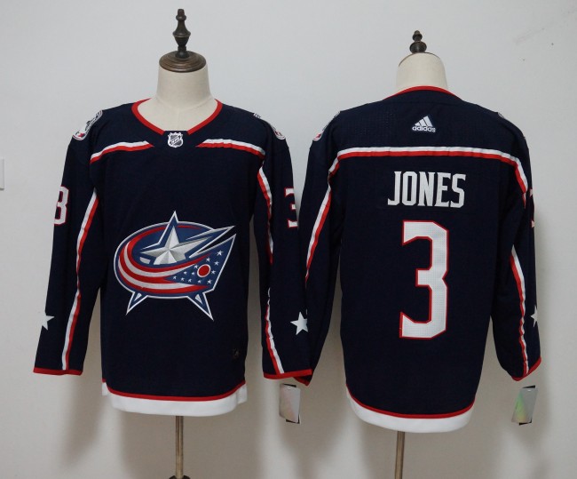 Columbus Blue Jackets Home 2022 Breakaway Player Jersey Navy NO.3 JONES