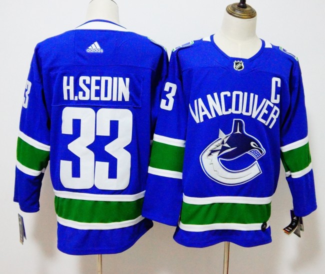 Vancouver Canucks Home Jersey Blue NO.33 H.SEDIN