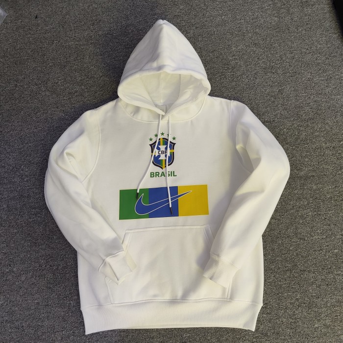 Brazil Football Fleece Lined Hoodie （Multiple colors）