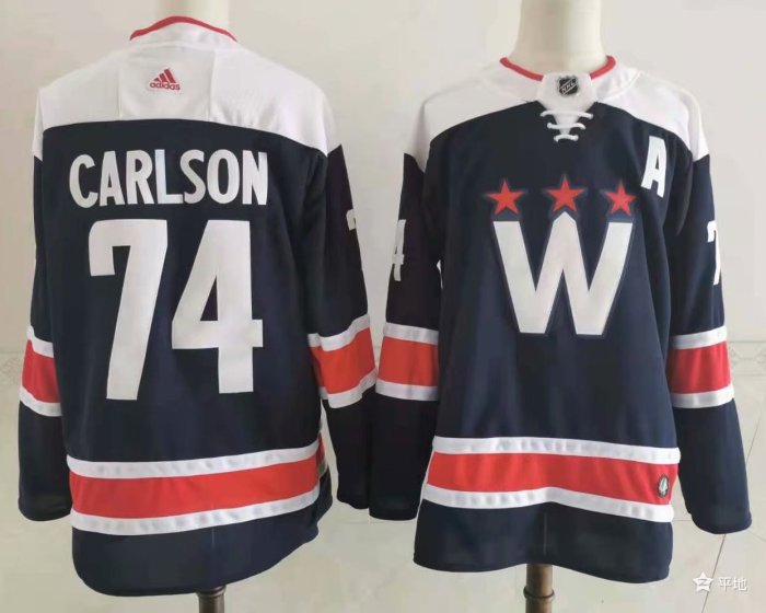 Washington Capitals Alternate Jersey Navy NO.74 CARLSON