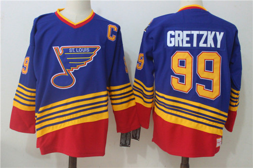 St. Louis Blues 1990's Vintage Away Throwback Jersey Blue NO.99 GRETZKY