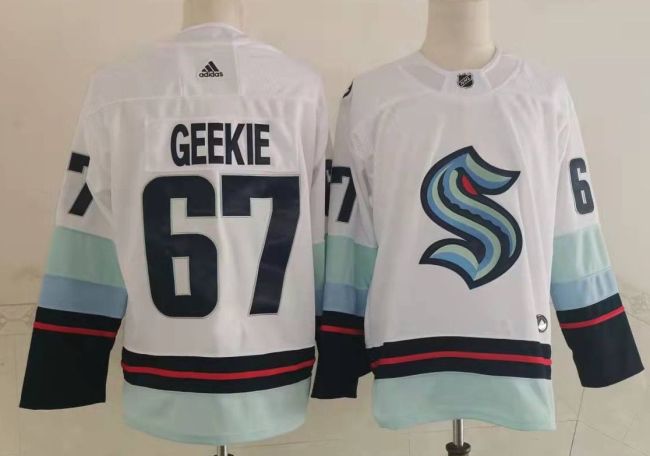 Seattle Kraken Away Player Jersey White NO.67 GEEKIN